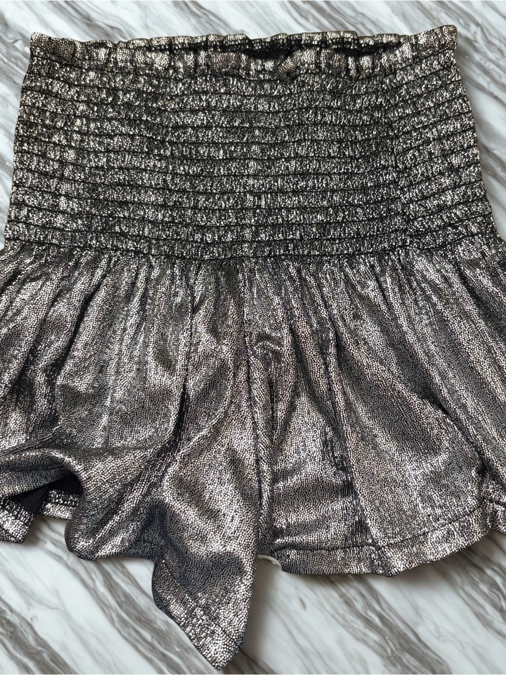 QUEEN OF SPARKLES Metallic Flowy Shorts Girls Size Small